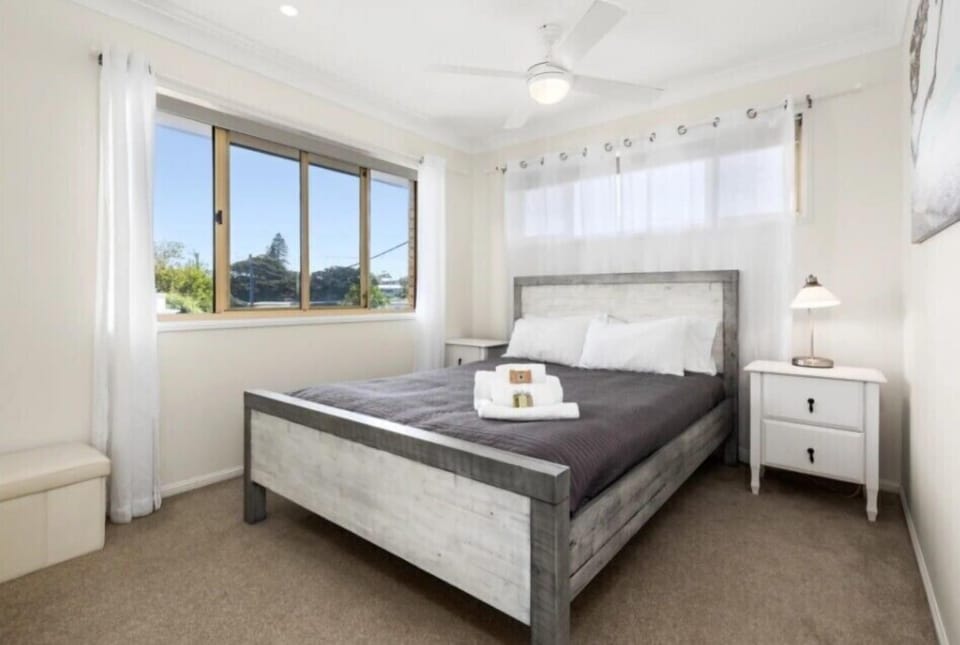Comfortable bedroom with fresh air flowing through.
