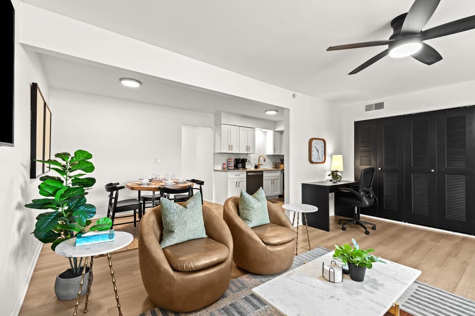 Modern and cozy layout with seamless flow between dining, living, and kitchen areas—perfect for relaxing or entertaining.