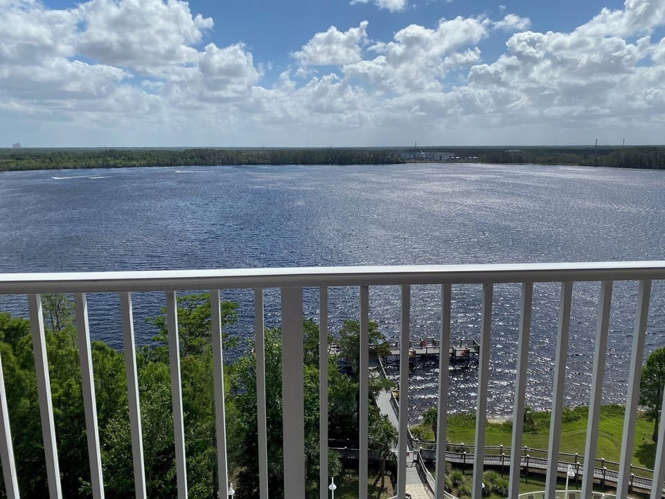 Balcony overlooking the lake