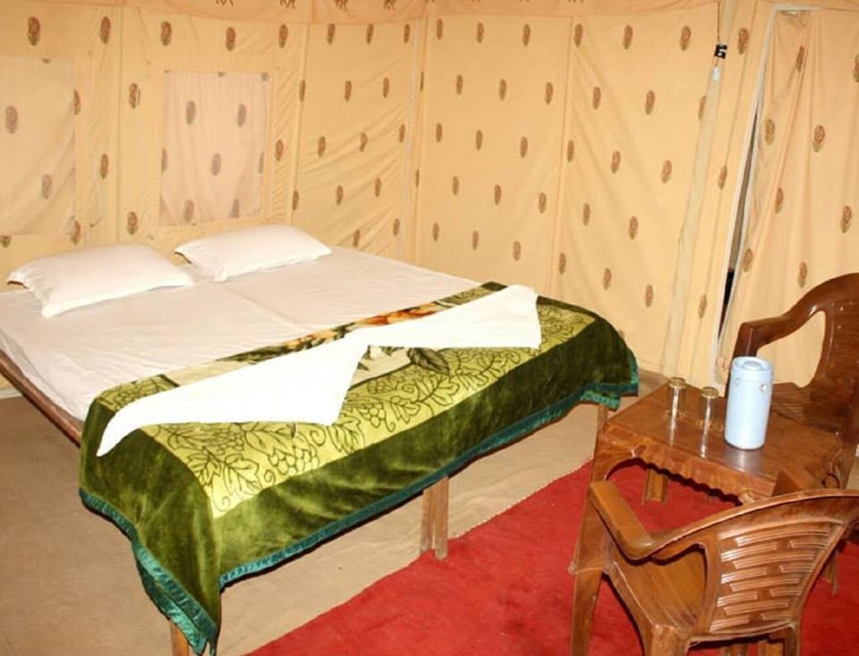 Luxury Tent, Desert View | Egyptian cotton sheets, premium bedding, memory foam beds, desk