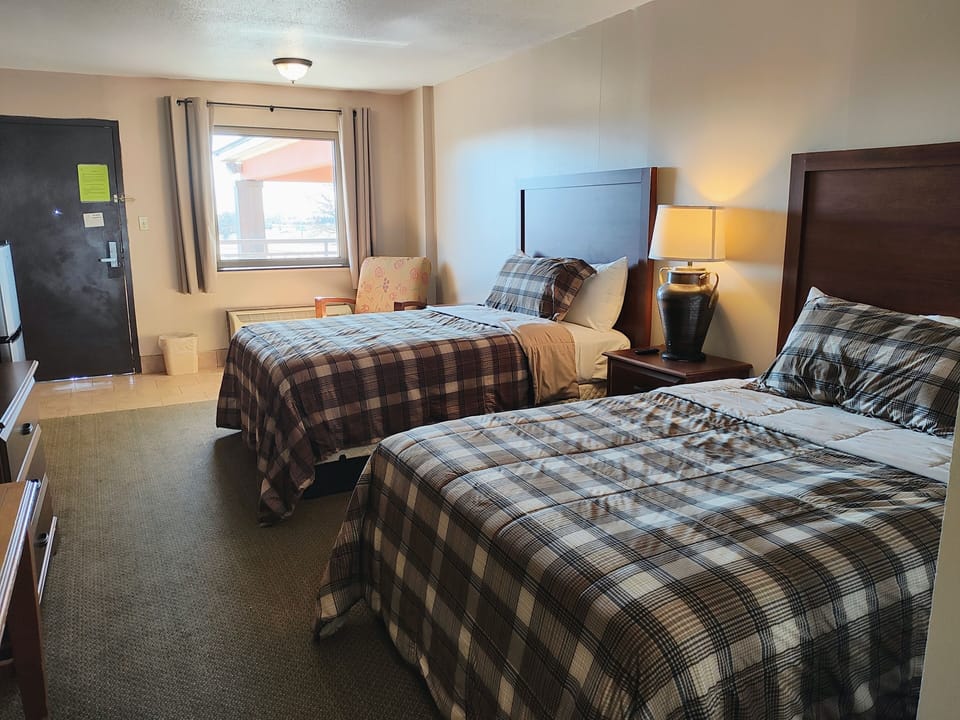 Economy Double Room, 2 Double Beds | Premium bedding, blackout drapes, WiFi (free), bed sheets