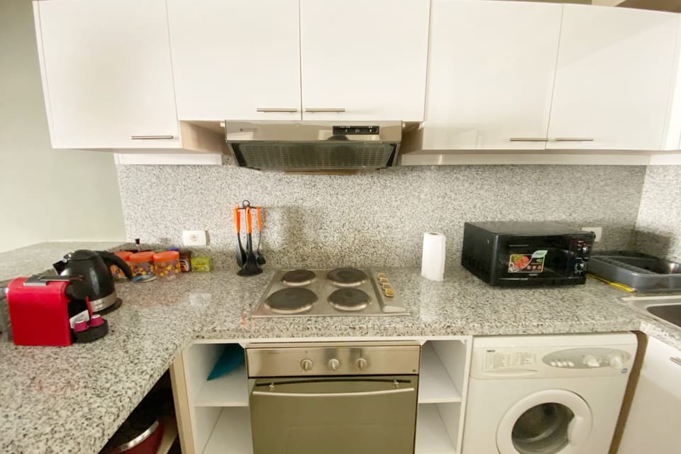 Basic Apartment | Private kitchen | Fridge, microwave, oven, stovetop
