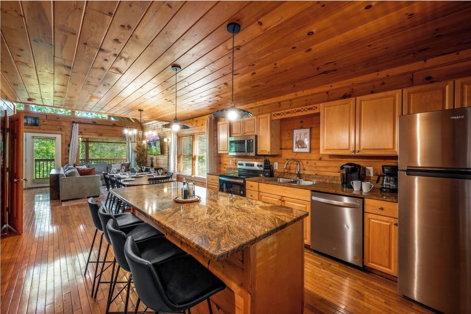 Cook, connect, and create meals together in this open-concept kitchen.
