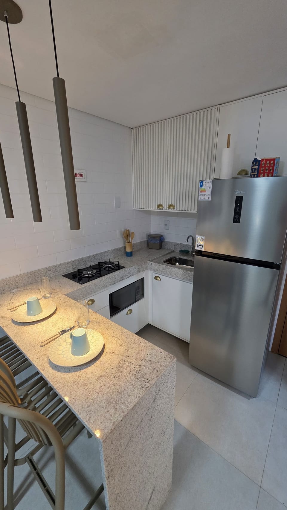 Comfort Apartment, Courtyard View | Private kitchen | Fridge, microwave, stovetop