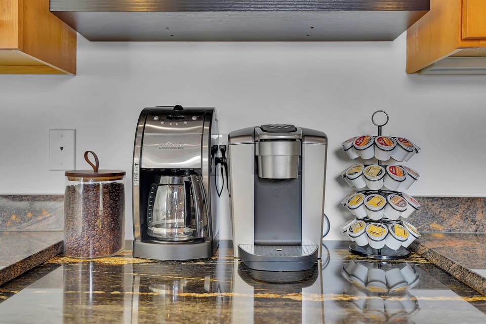Enjoy a fresh cup on coffee right out on the water.