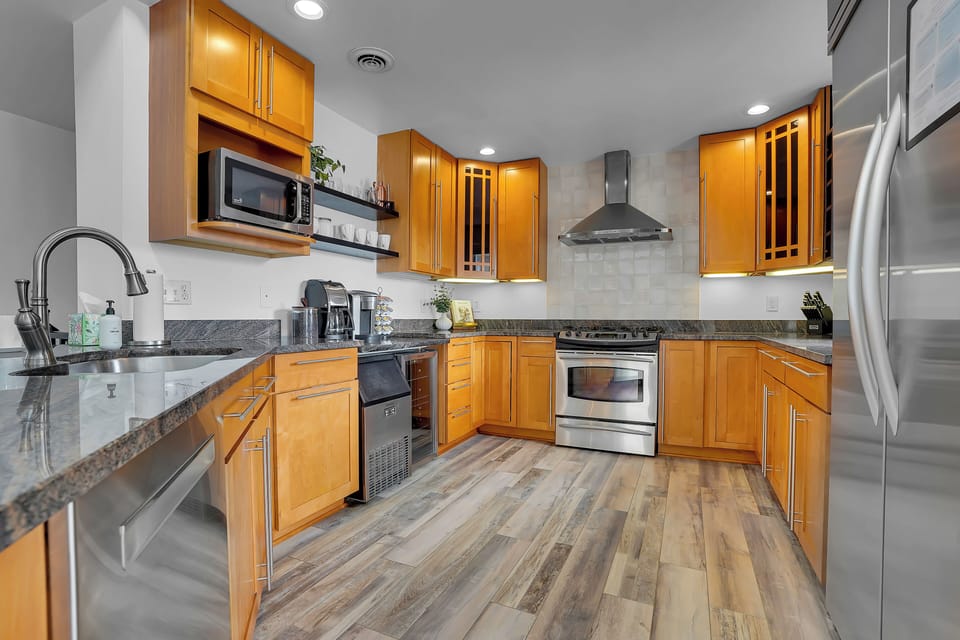 Kitchen area with everything you need for a stay in getaway!
