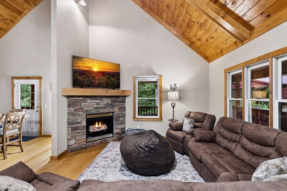 Living Room on main level of the home with gas fireplace