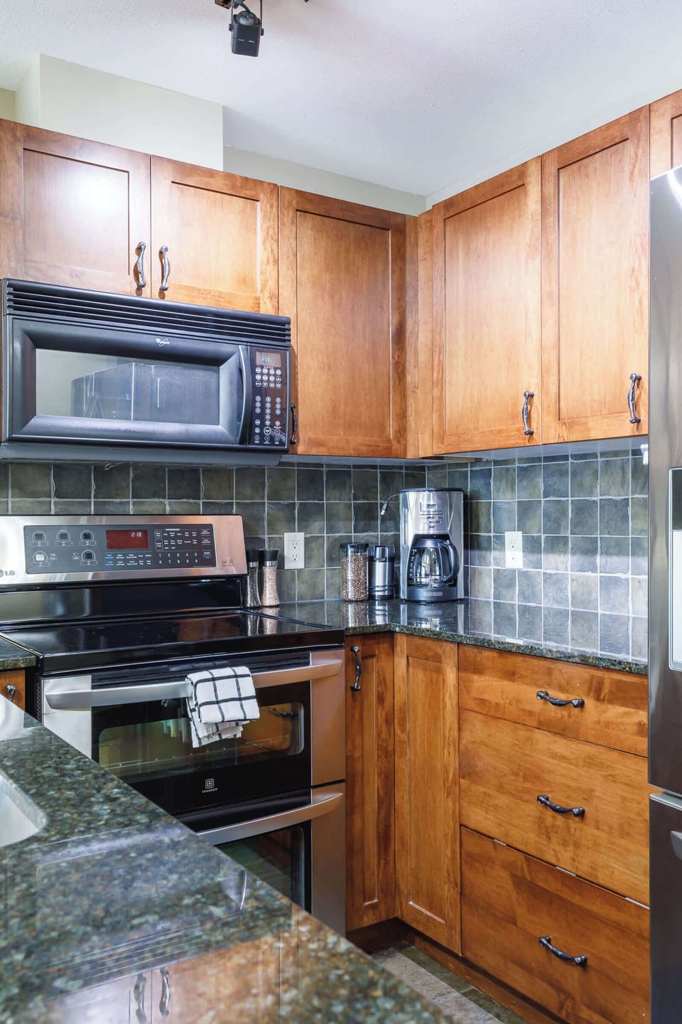 Fully equipped kitchen for home-style cooking.