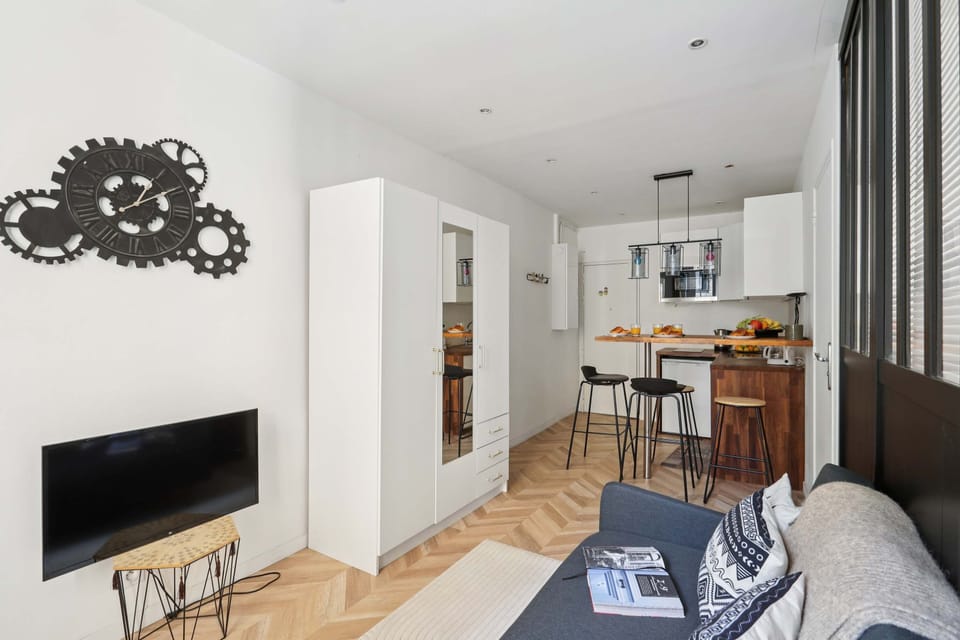 The open-plan living, kitchen and dining area
