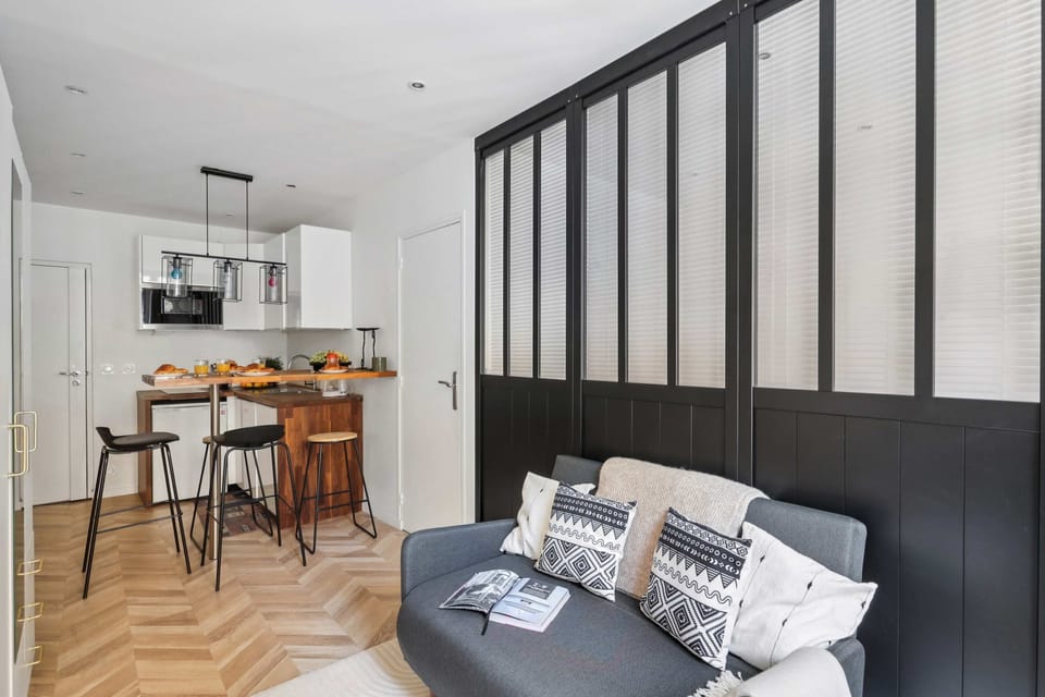 The open-plan living and dining area