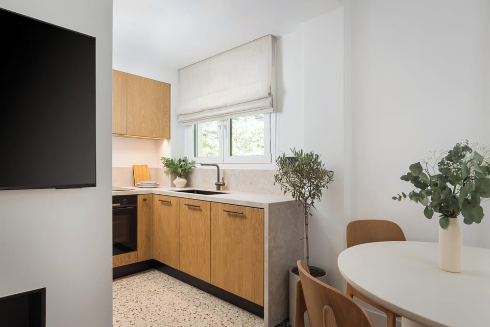 Superior Apartment, 2 Bedrooms | Private kitchen | Full-size fridge, microwave, oven, stovetop