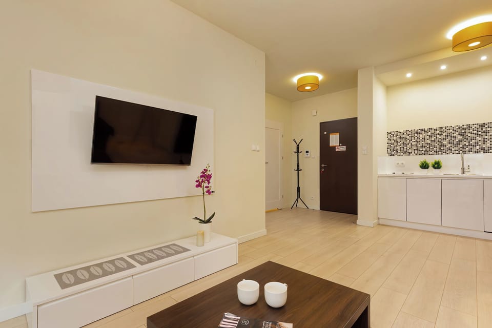 Modern TV in the apartment. 