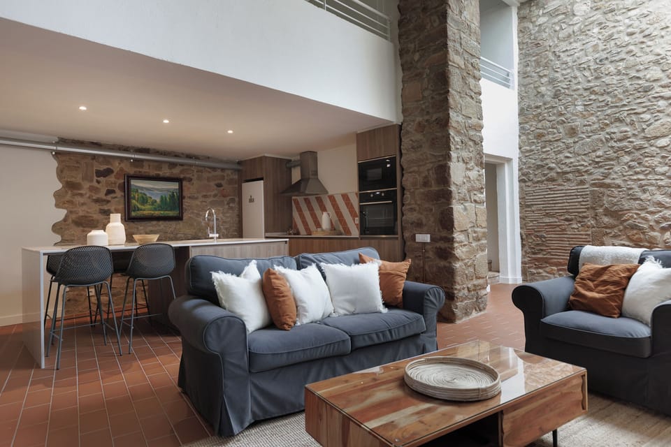 Deluxe Apartment, 1 Bedroom | Living area | Fireplace