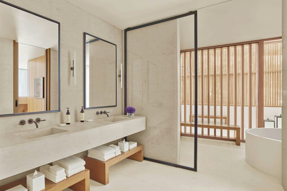 Suite, 2 Bedrooms, Private Pool | Bathroom | Separate tub and shower, deep soaking tub, rainfall showerhead