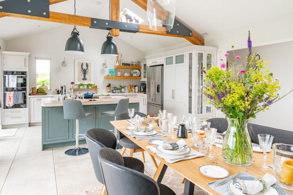 Dining area looking over to the kitchen