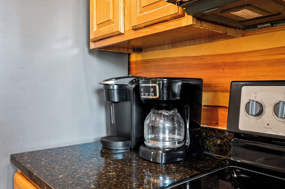 Coffee Anyone? We've got you covered with a drip and a Keurig coffee maker. 