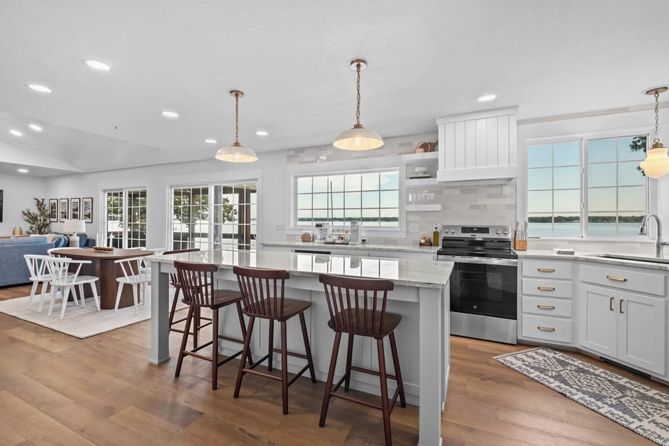 Fully stocked kitchen for all your cooking & baking needs!
