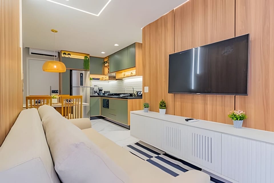 Apartment | Living area | 51-inch flat-screen TV with digital channels