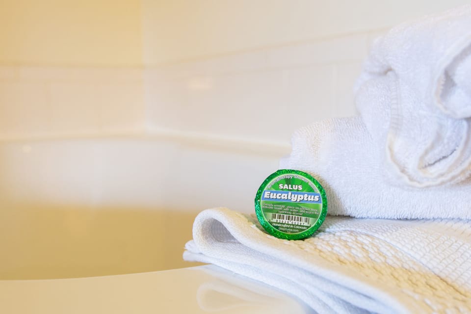 King Room with Jetted Tub Non Smoking | Bathroom amenities | Free toiletries, hair dryer, towels