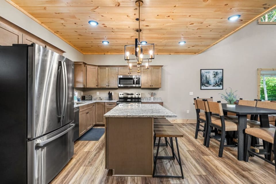 Kitchen opens up to the dining area/living area