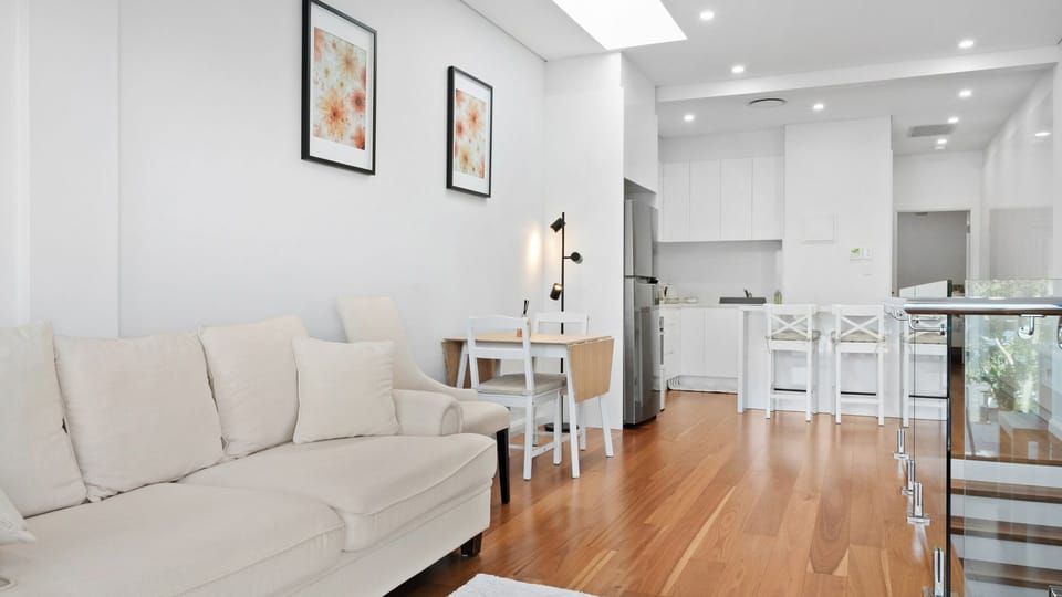 Bright and modern living with a touch of warmth.