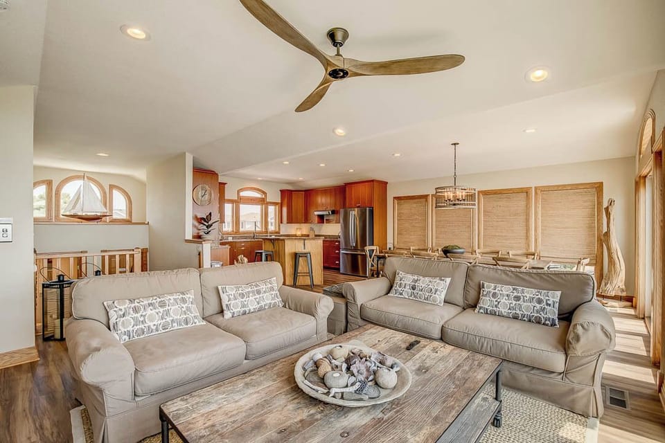 Top-Level Living Room with Deck Access