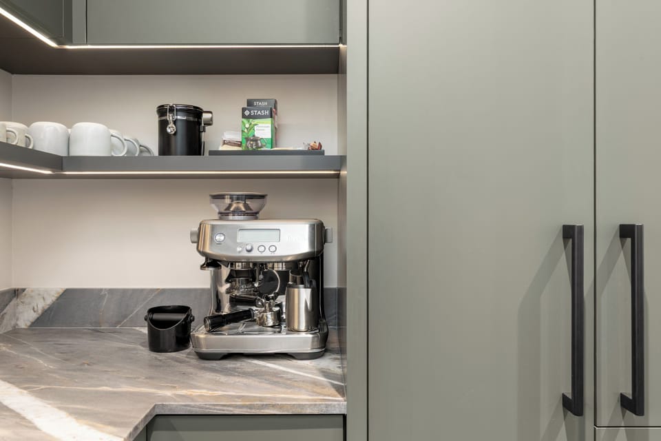 Kitchen - Tea & Coffee station - including a Breville espresso  machine.