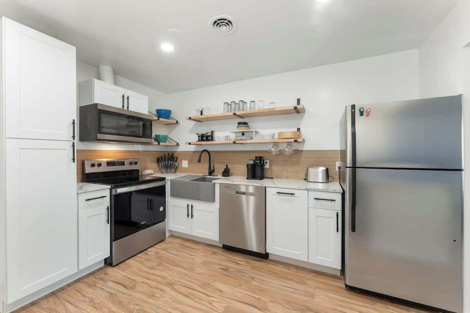 Fully stocked kitchen with Keurig machine
