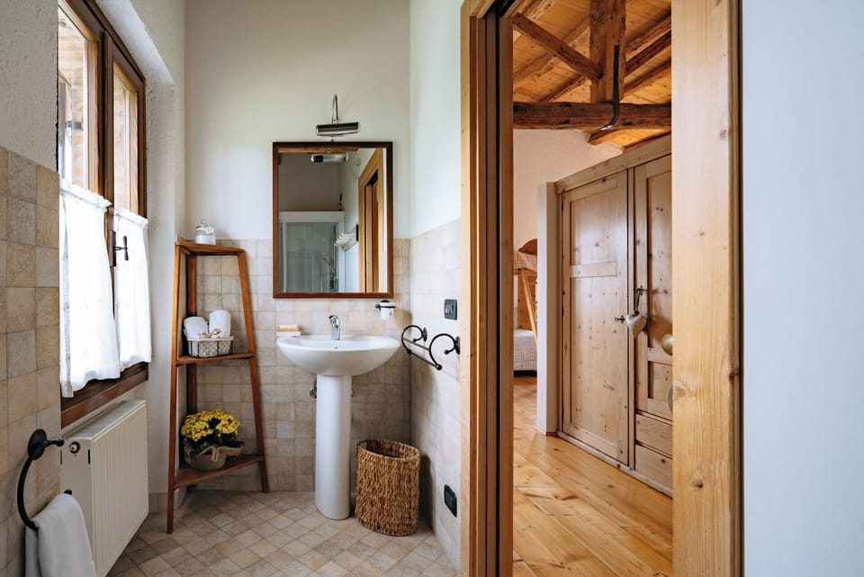 Shower, free toiletries, hair dryer, slippers