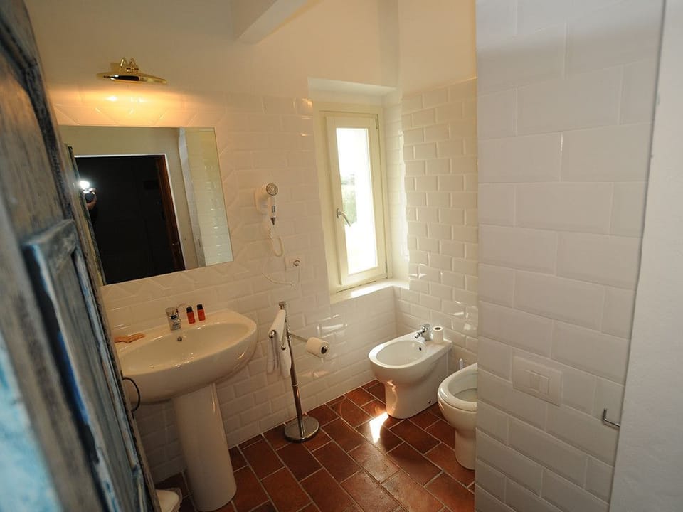Shower, free toiletries, hair dryer, bidet