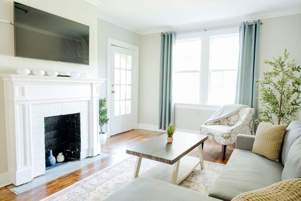 Unwind in style in this comfy, TV-ready space.