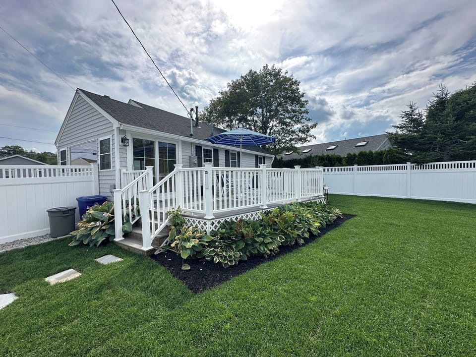 Deck and Private Backyard