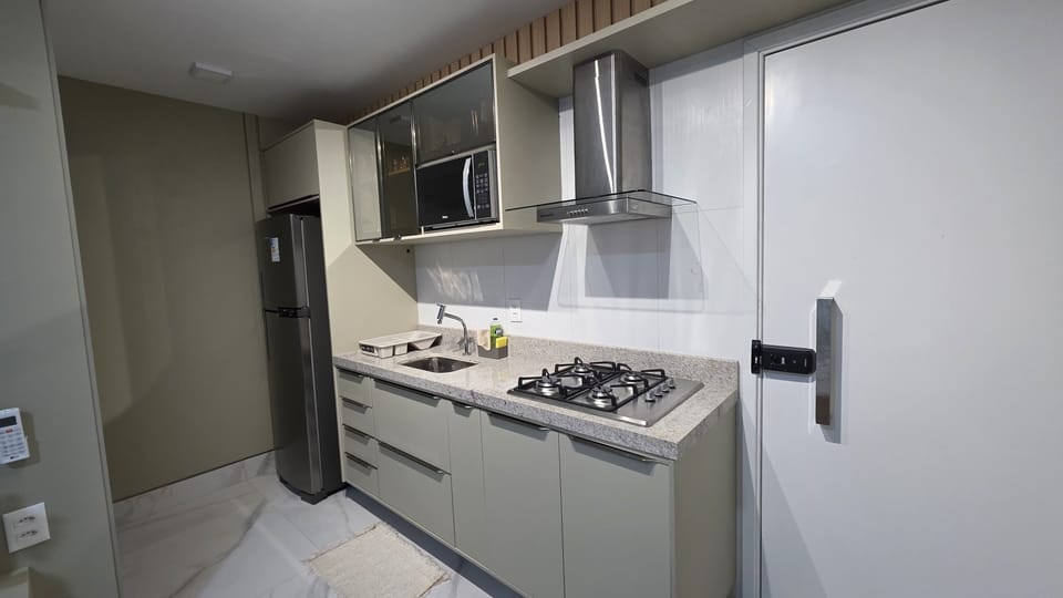 Comfort Apartment, Beach View | Private kitchen | Fridge, microwave, stovetop