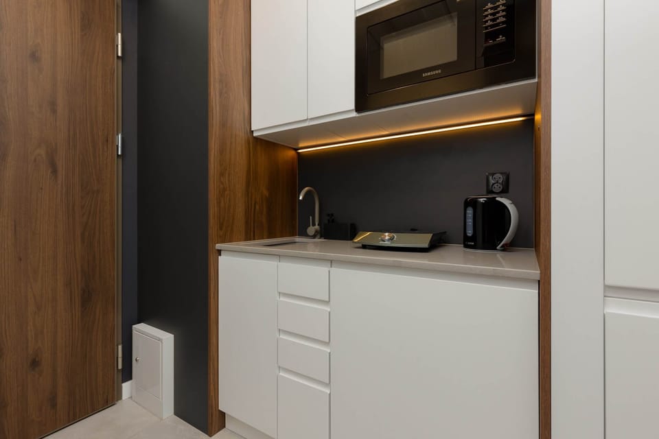Functional kitchenette.