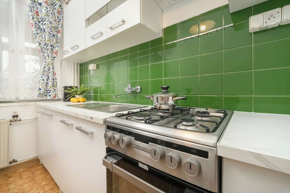 Kitchen with oven and dishwasher.