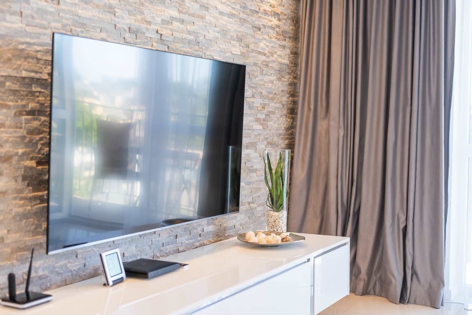 Flat-screen TV. 