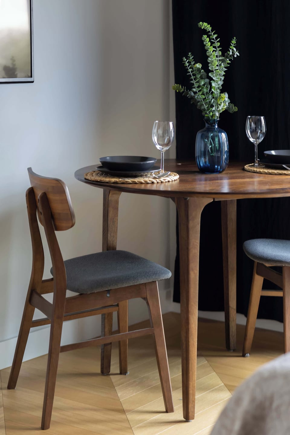 A dining nook by the window is a perfect spot for breakfast with a view.