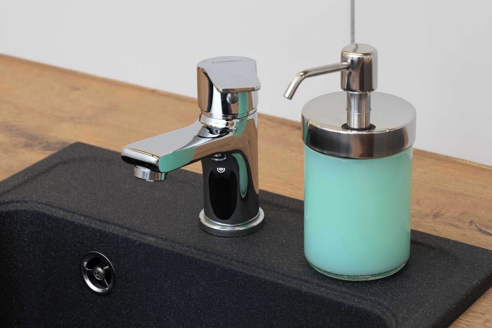 Kitchenette with sink.