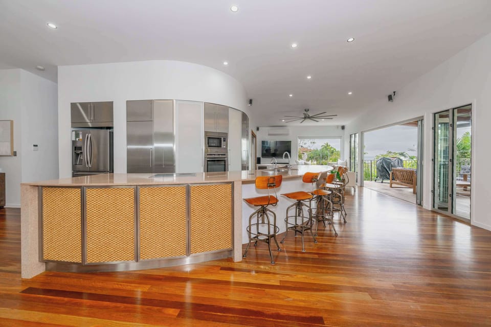 Dining area with table seating and open-plan design