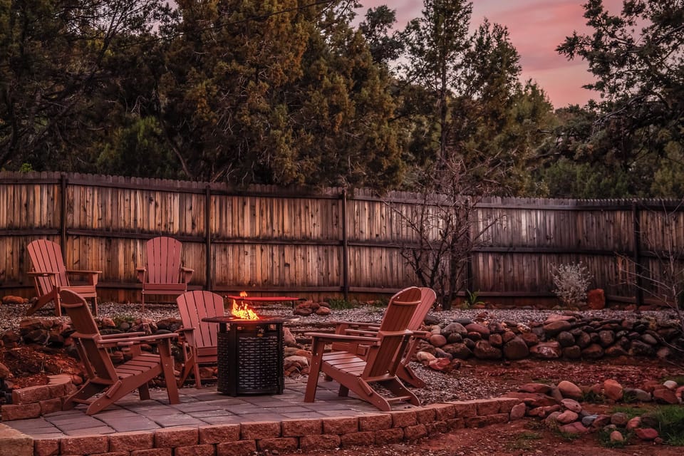 Unwind around the fire pit after a long day of hiking.