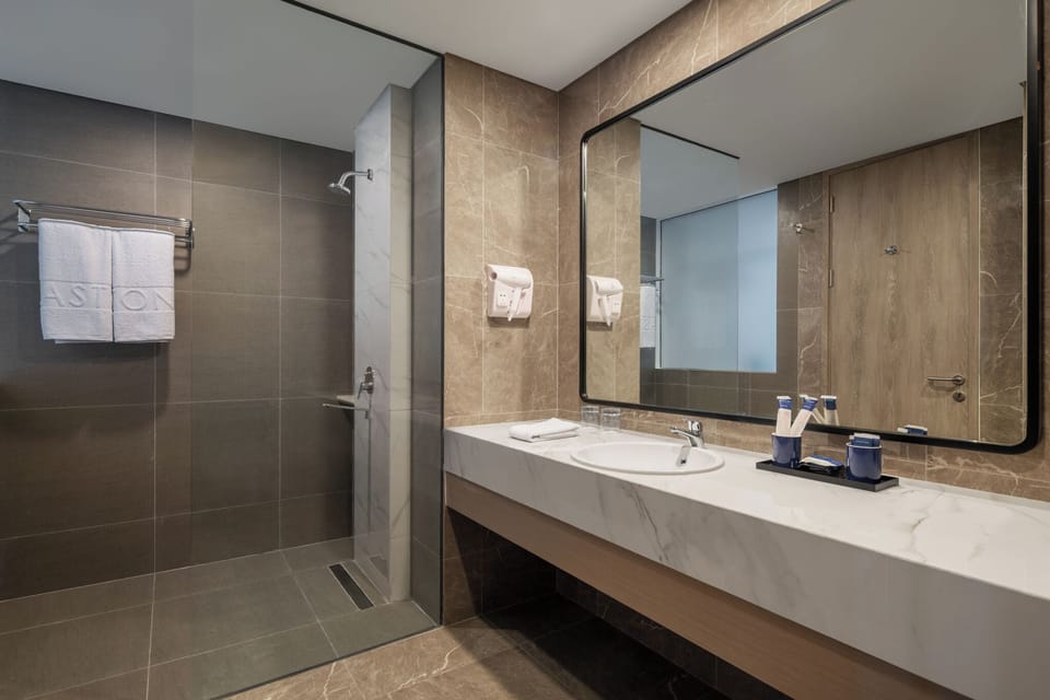 Junior Suite Room | Bathroom | Shower, free toiletries, hair dryer, towels