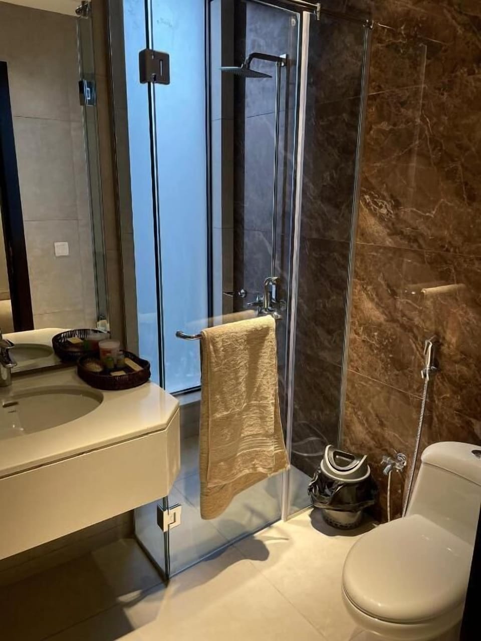 Superior Apartment | Bathroom | Shower, free toiletries, towels, soap