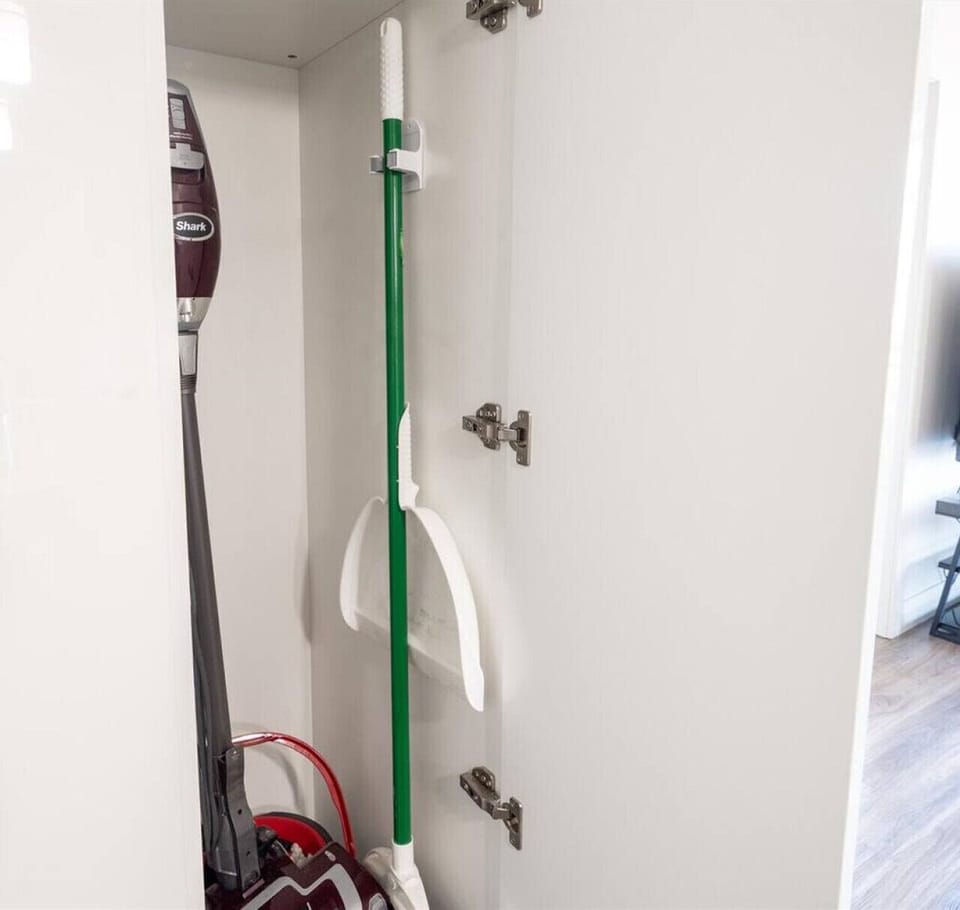 Vacuum, Mop and Broom.