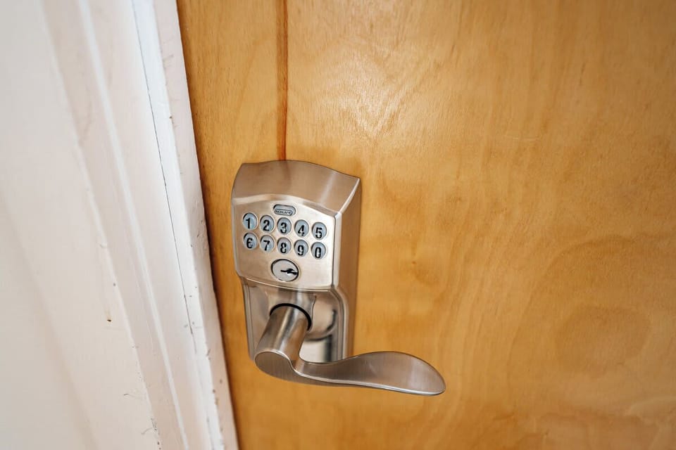 Don’t miss the secure keypad entry for a seamless arrival.