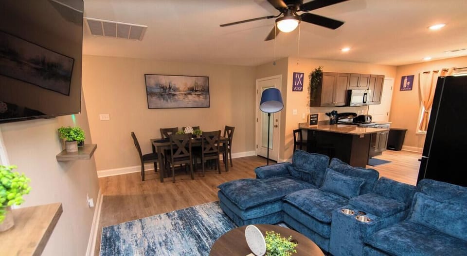 Kick back, relax, and stream your favorite shows in this cozy, modern living space.