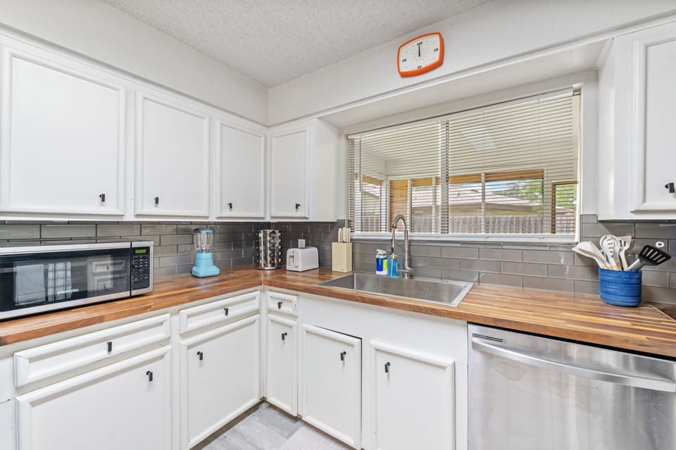 From coffee to dinner, the kitchen is ready with everything you need—just bring the groceries!