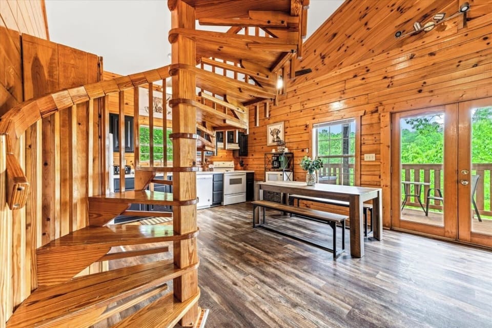 Cute, Spiral stair case leading to the gaming loft 
