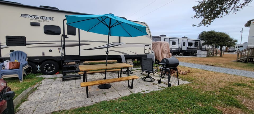 Your own outdoor space for dining, grilling and relaxing