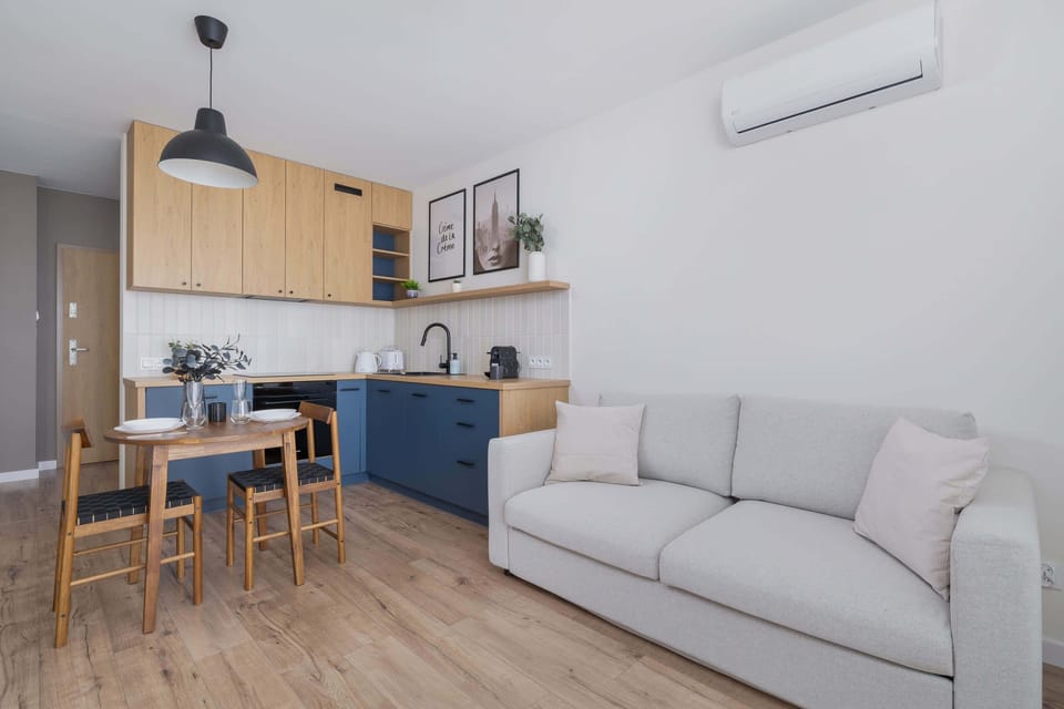 View of the practical kitchenette with dining area