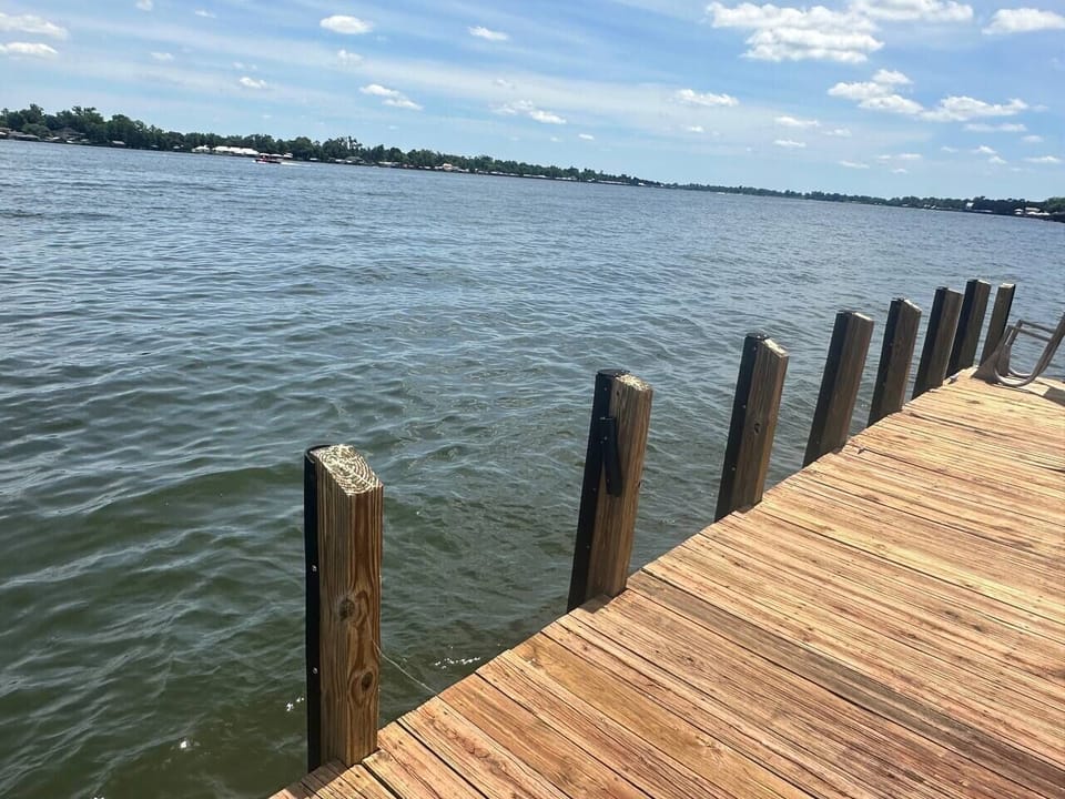 Boat Bumppers all the way around the dock and deep water.